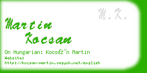 martin kocsan business card